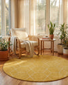 Trellis Mosaic Collection Area Rug - Arborville (Yellow) Round Yellow  lifestyle 43