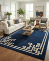 Aegean Labyrinth Collection Area Rug -  Rhodes Rectangle Dark Blue  lifestyle 27