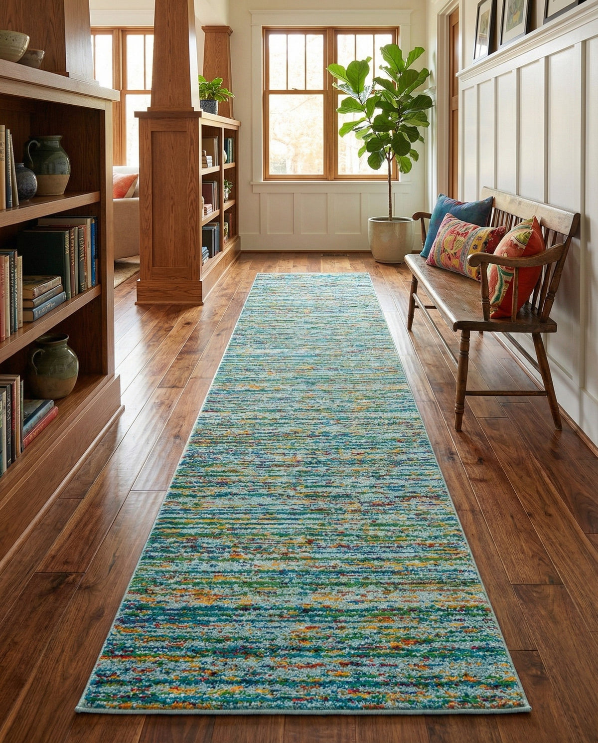 Caribbean Cove Collection Area Rug -  Lucia Runner Aqua  lifestyle 63