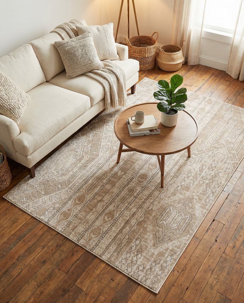 Cascade Range Collection Area Rug - Hood (Ivory) Rectangle Ivory  lifestyle 25