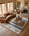 Desert Modern Eco Rug Series Collection Area Rug -  Arches Rectangle Gray  lifestyle 9