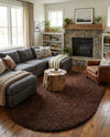 Plush Oasis Collection Area Rug - Serenity (Chocolate Brown) Oval Chocolate Brown  lifestyle 80