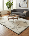 Monochrome Collection Area Rug -  Onyx Rectangle Ivory White  lifestyle 13