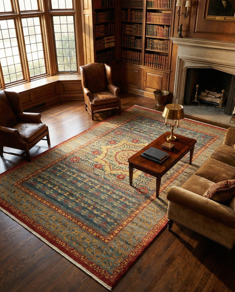 Ottoman Elegance Collection Area Rug -  Cappadocia Rectangle Navy Blue  lifestyle 65