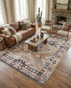 Desert Modern Eco Rug Series Collection Area Rug -  Navajo Rectangle Khaki Gray  lifestyle 12