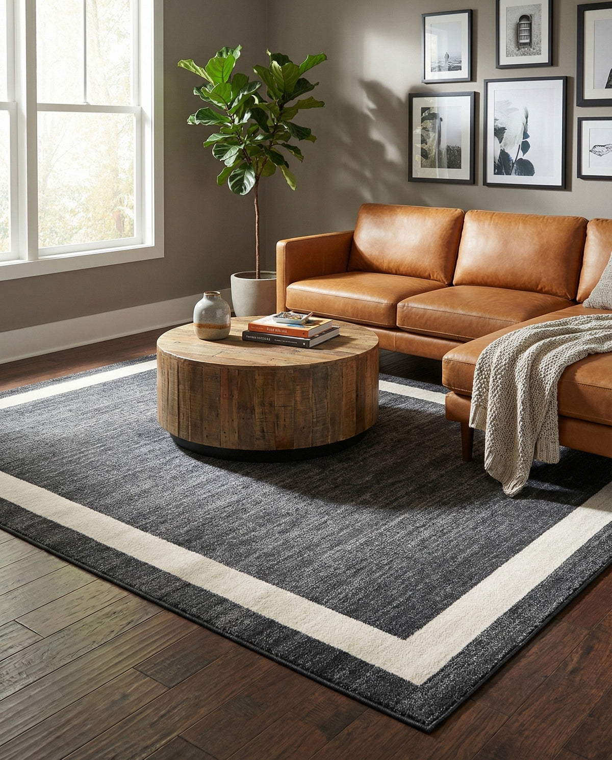 Studio Haven Collection Area Rug -  Alcove (Black) Rectangle Black  lifestyle 5