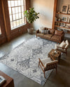 Aegean Elegance Washables Collection Area Rug -  Naxos Rectangle Black and White  lifestyle 56