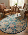 Seville Stripes Collection Area Rug -  Cordoba (Blue) Oval Blue  lifestyle 26