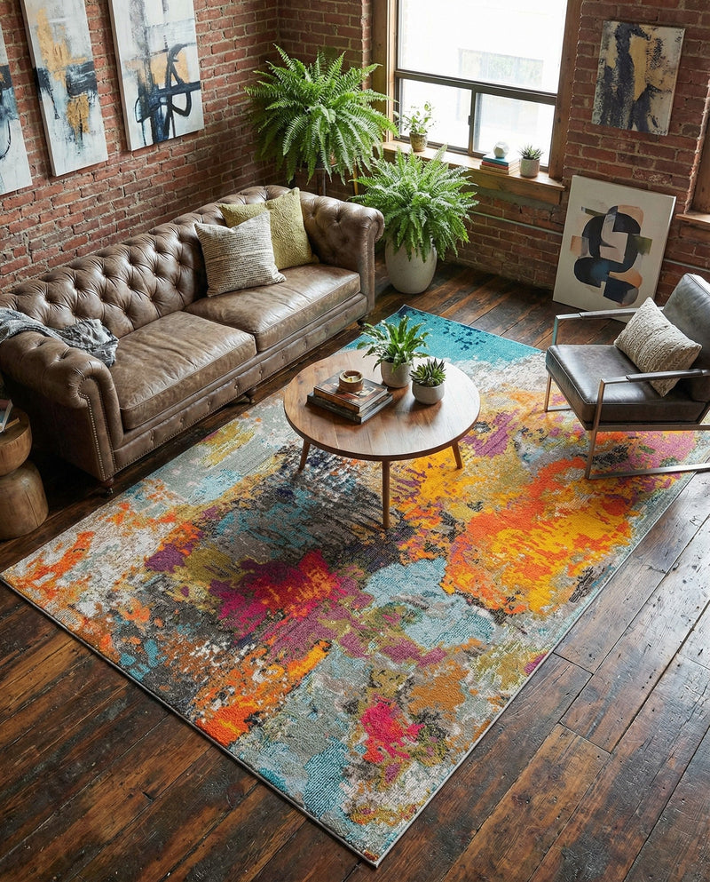 Colorburst Oasis Collection Area Rug -  Spectrum Rectangle Multi  lifestyle 13