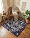 Georgetown Rugs Collection Area Rug - Dupont (Navy Blue) Square Navy Blue  lifestyle 63