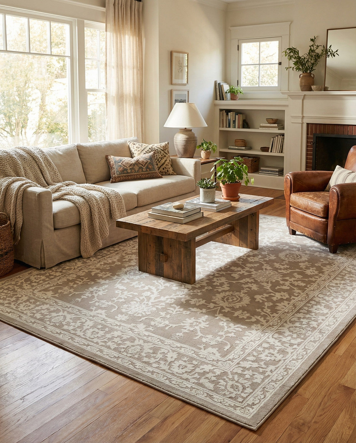 Savannah Elegance Collection Area Rug - Augusta (Light Gray) Rectangle Light Gray  lifestyle 3