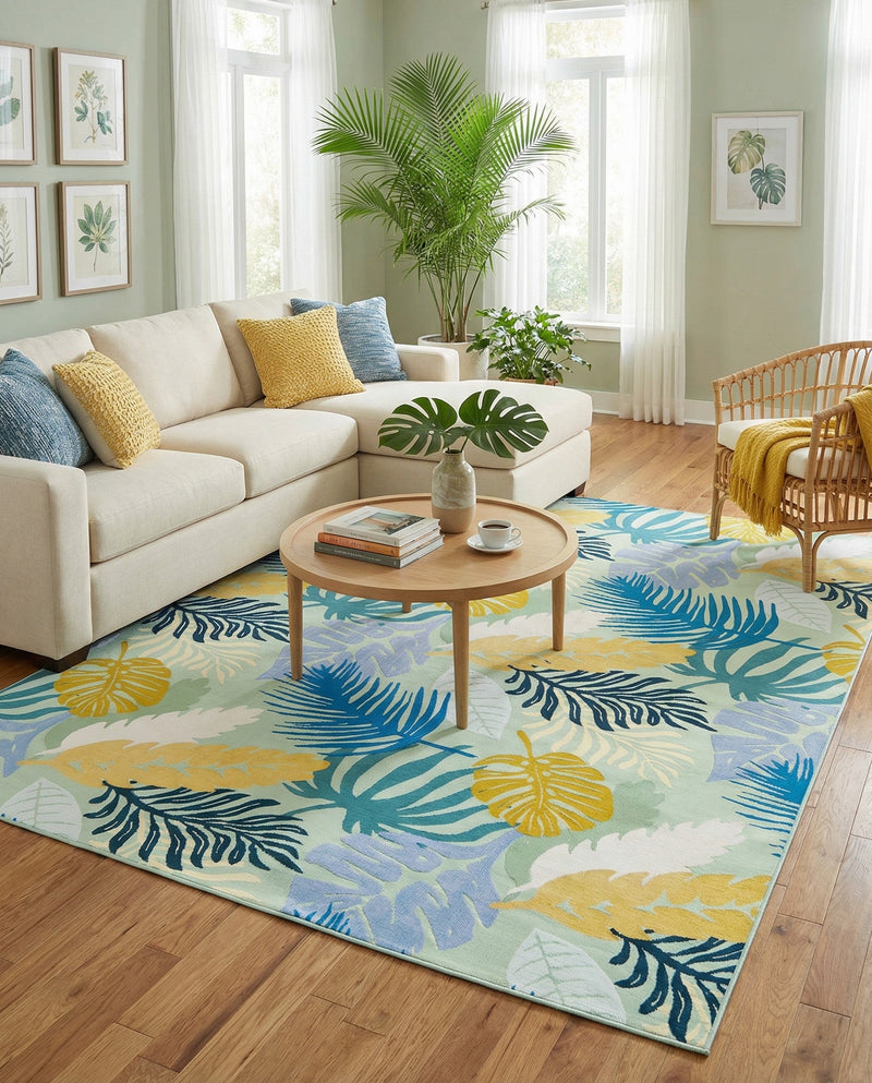Seaside Blooms Collection Area Rug -  Sunkiss Rectangle Multi  lifestyle 3