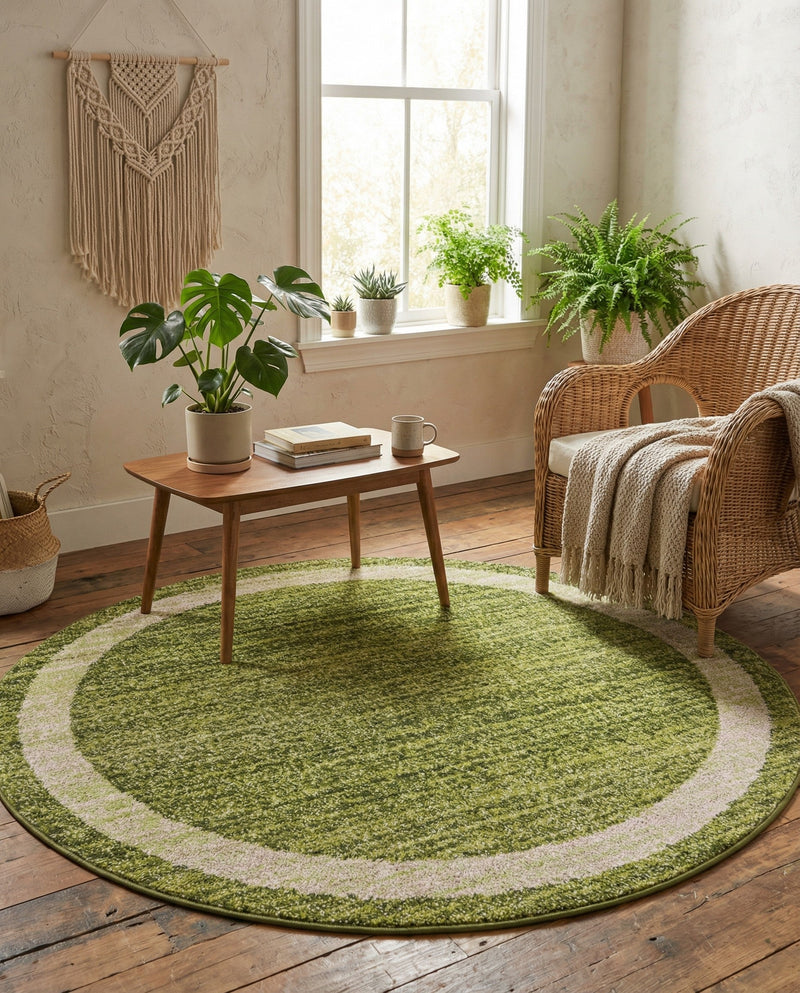 Studio Haven Collection Area Rug -  Alcove (Green) Round Green  lifestyle 55
