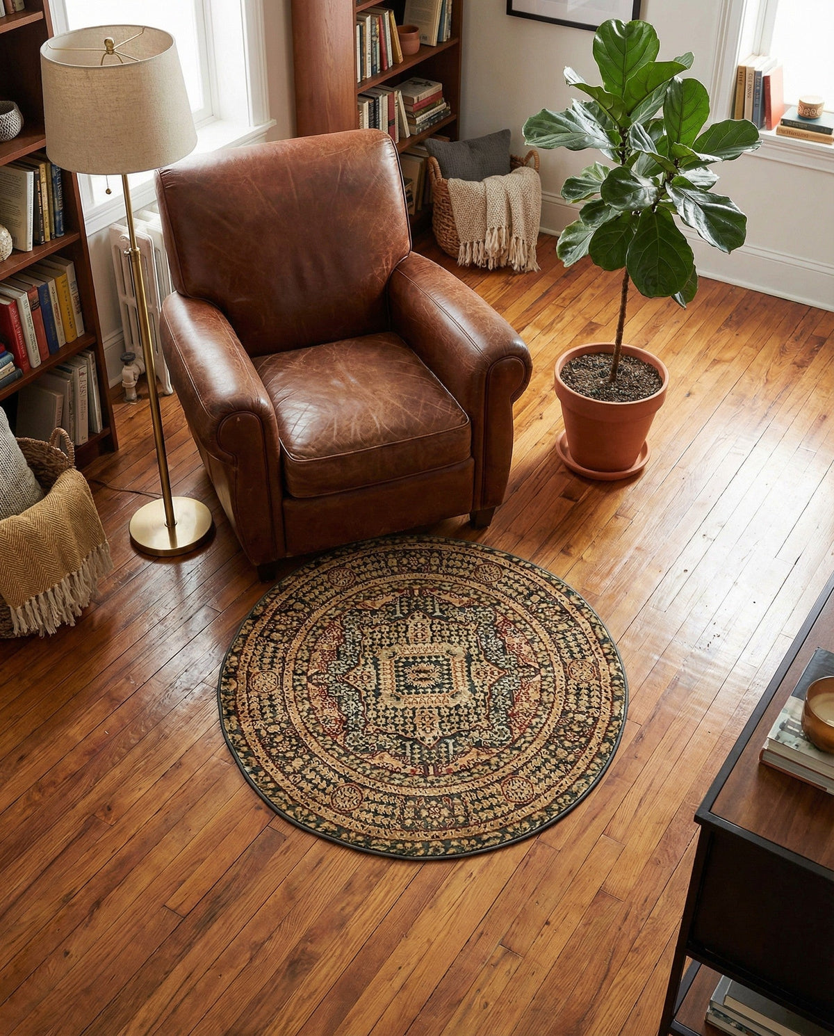 Ottoman Elegance Collection Area Rug - Sultan Round Blue  lifestyle 169