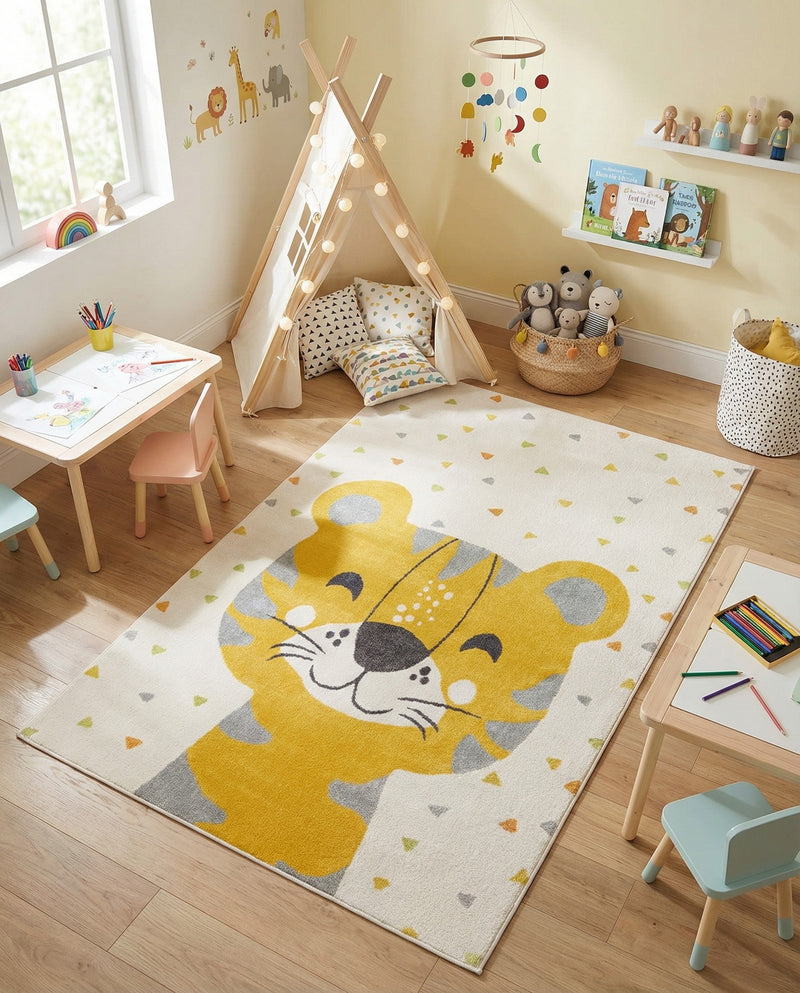 Wonder Tykes Collection Area Rug -  Rainbow Rectangle Ivory  lifestyle 12