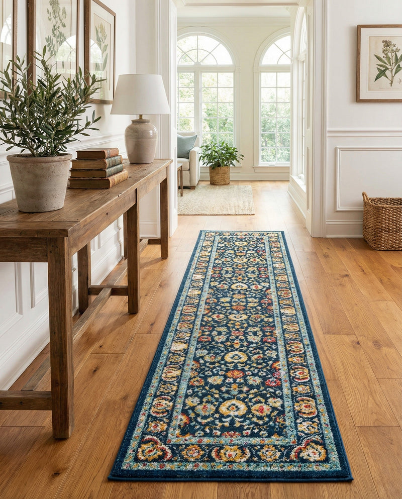 Adriana Terrace Collection Area Rug -  Positano (Navy Blue) Runner Navy Blue  lifestyle 63