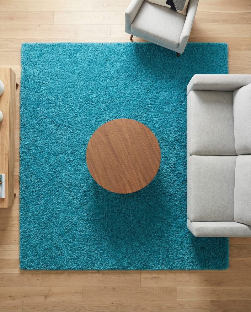Plush Oasis Collection Area Rug - Serenity (Turquoise) Square Turquoise  lifestyle 62