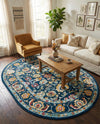 Adriana Terrace Collection Area Rug -  Positano (Navy Blue) Oval Navy Blue  lifestyle 43