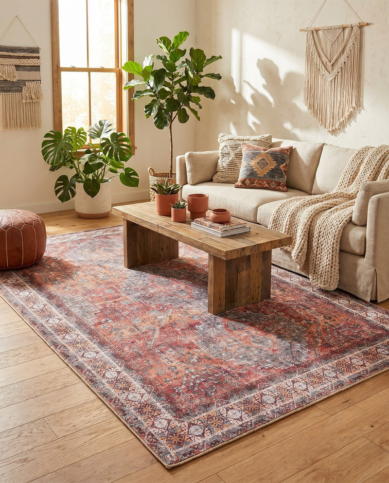 Heritage Elegance Collection Area Rug -  Uffizi Rectangle Rust Red  lifestyle 22