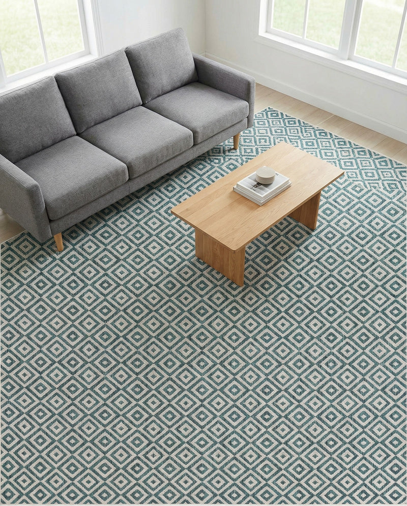 Urban Oasis Rugs Collection Area Rug -  Rooftop (Teal) Rectangle Teal  lifestyle 16