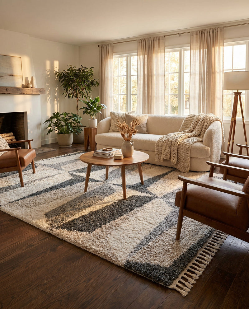 Cozy Cove Shag Collection Area Rug -  Tidewater Rectangle Gray  lifestyle 29