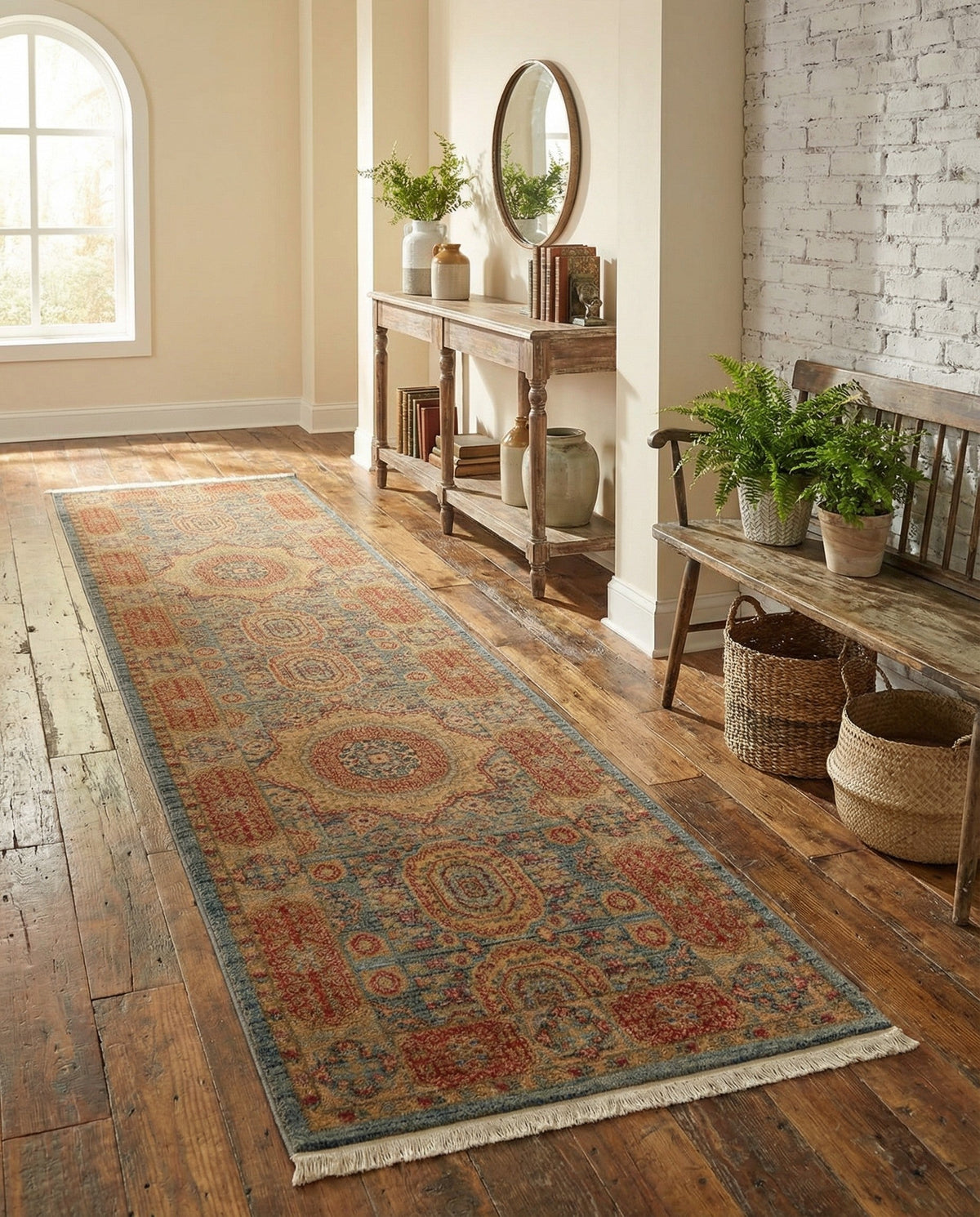 Ottoman Elegance Collection Area Rug -  Ephesus Runner Light Blue  lifestyle 161