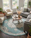 Beverly Grove Collection Area Rug - Melrose (Aqua) Round Aqua  lifestyle 53