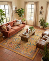 Seville Stripes Collection Area Rug -  Malaga (Yellow) Rectangle Yellow  lifestyle 15