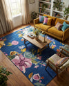 Meadow Breeze Collection Area Rug - Wildflower Rectangle Blue  lifestyle 23