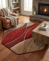 Autumn Meadow Collection Area Rug -  Emberglow Octagon Multi  lifestyle 46