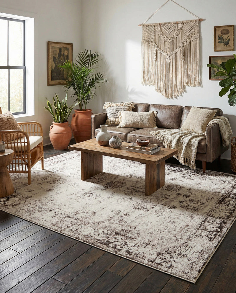 Riviera Elegance Collection Area Rug - Antibes (Beige) Rectangle Beige  lifestyle 3