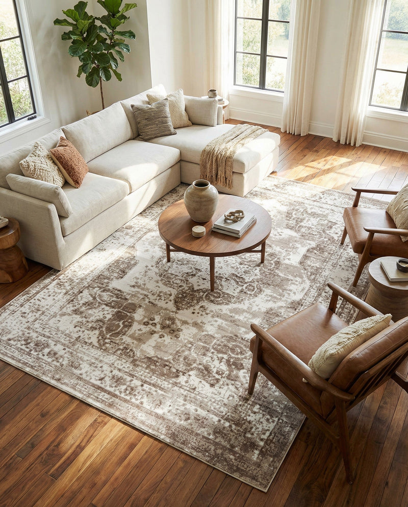 Riviera Elegance Collection Area Rug -  Menton (Beige) Rectangle Beige  lifestyle 37