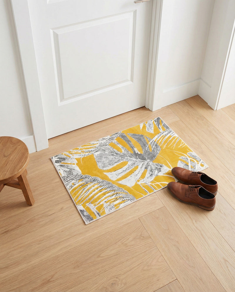 Meadow Breeze Collection Area Rug -  Clover Rectangle Yellow  lifestyle 44