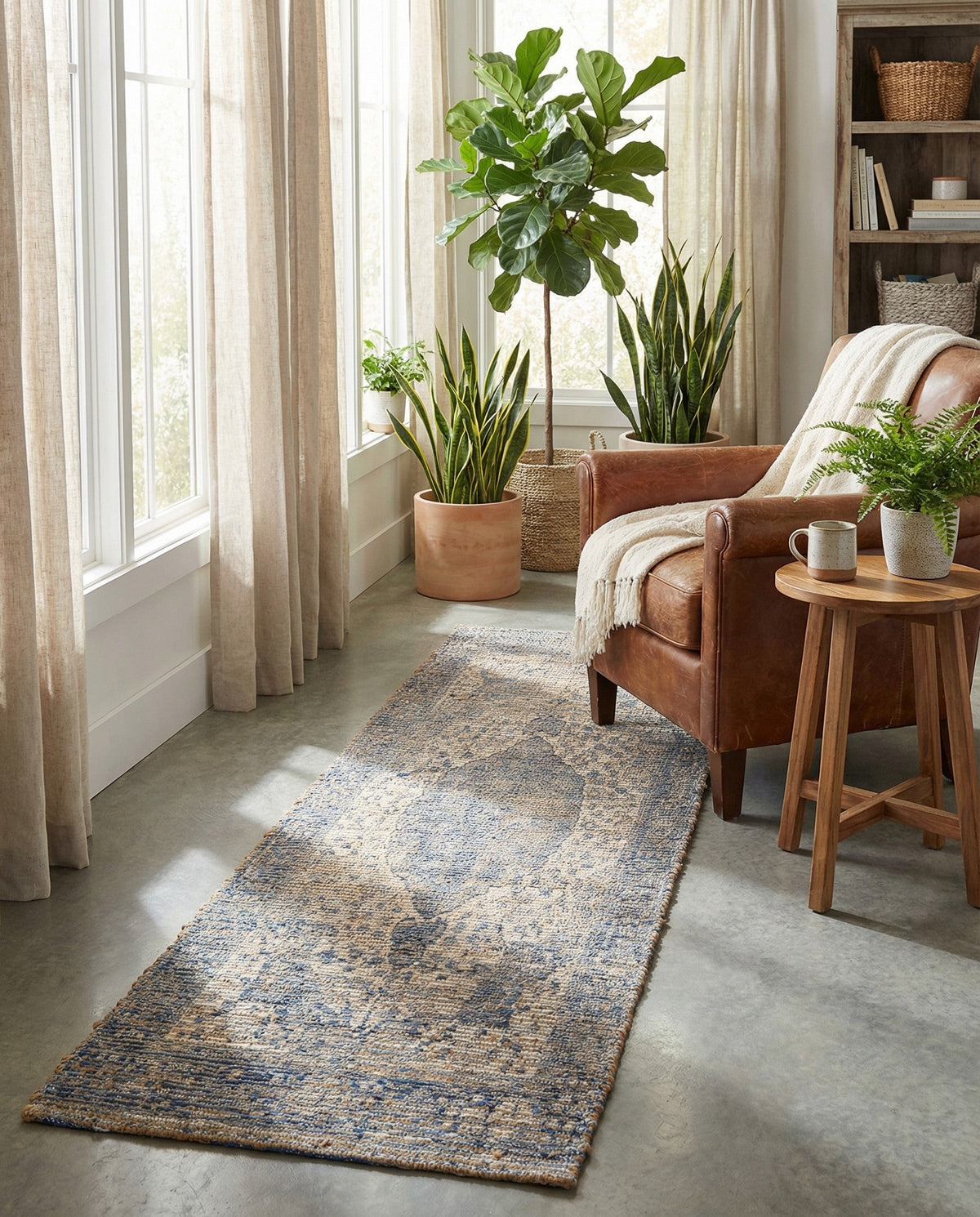 Savannah Threads Collection Area Rug - Charleston Runner Blue  lifestyle 85