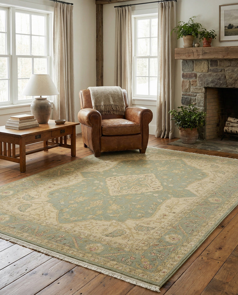 Chelsea Elegance Collection Area Rug -  Twickenham Rectangle Light Green  lifestyle 28