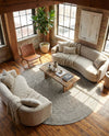 Highland Woven Jute Collection Area Rug - Glenmore (Gray) Round Gray  lifestyle 72