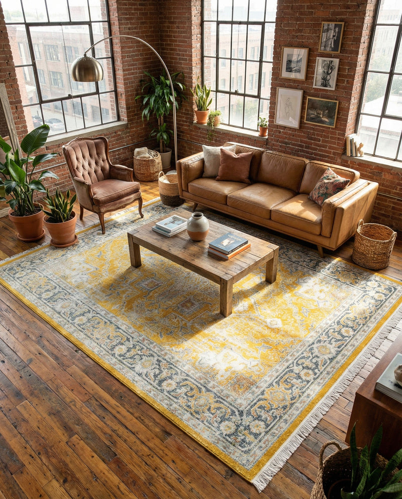 Caribbean Breeze Collection Area Rug -  Andros Rectangle Yellow  lifestyle 17