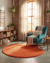 Plush Oasis Collection Area Rug - Serenity (Tiger Orange) Round Tiger Orange  lifestyle 47