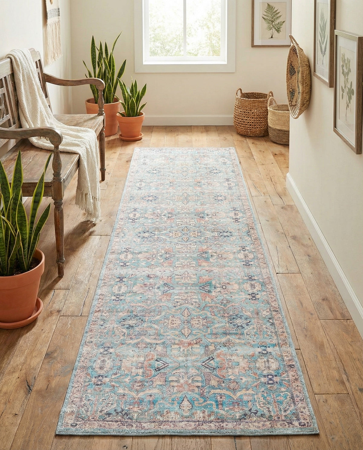 Vintage Memories Collection Area Rug -  Memories Runner Blue  lifestyle 136