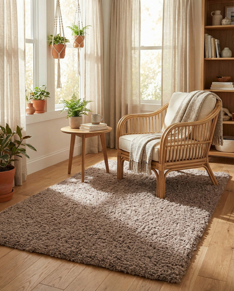 Eternal Plush Oasis Collection Area Rug -  Tranquility (Khaki) Rectangle Khaki  lifestyle 28