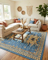 Tabriz Tapestries Collection Area Rug - Azerbaijan (Light Blue) Rectangle Light Blue  lifestyle 11