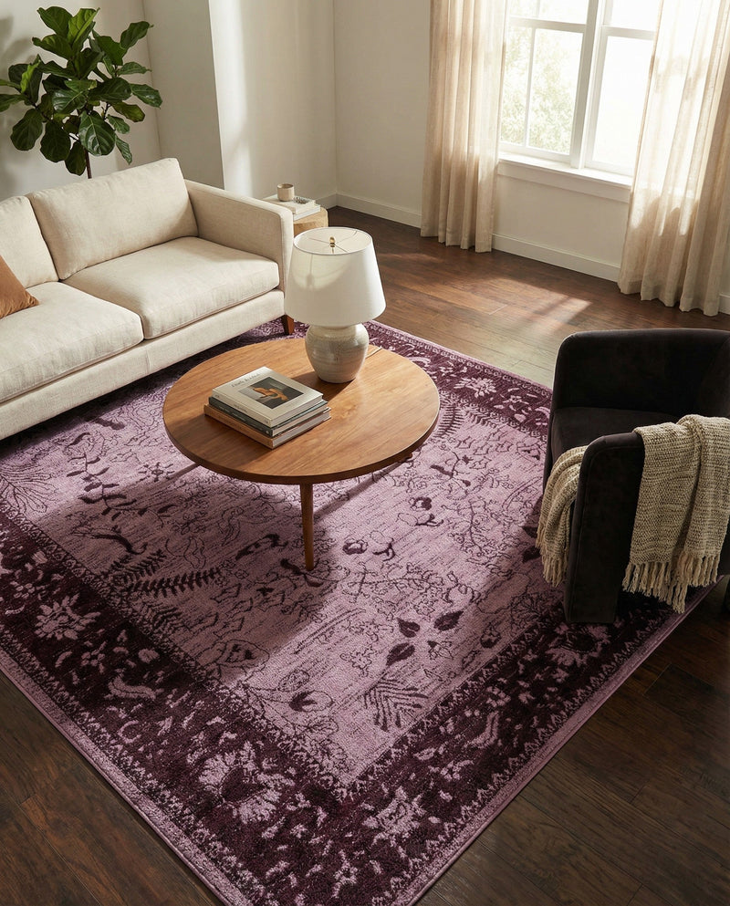 Horizon Collection Area Rug -  Apex (Purple) Rectangle Purple  lifestyle 13