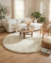 Eternal Plush Oasis Collection Area Rug -  Tranquility (Pearl) Round Pearl  lifestyle 59