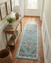 Beverly Grove Collection Area Rug - Melrose (Aqua) Runner Aqua  lifestyle 69