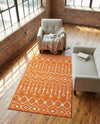 Marrakech Lattice Collection Area Rug - Medina (Orange) Rectangle Orange  lifestyle 18