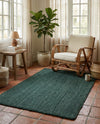 Woven Seaside Jute Collection Area Rug - Martha's Rectangle Green  lifestyle 21