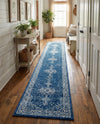 Dover Terrace Collection Area Rug - Marina (Navy Blue) Runner Navy Blue  lifestyle 40