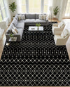 Mediterranean Lattice Collection Area Rug - Santorini (Black and White) Rectangle Black and White  lifestyle 4