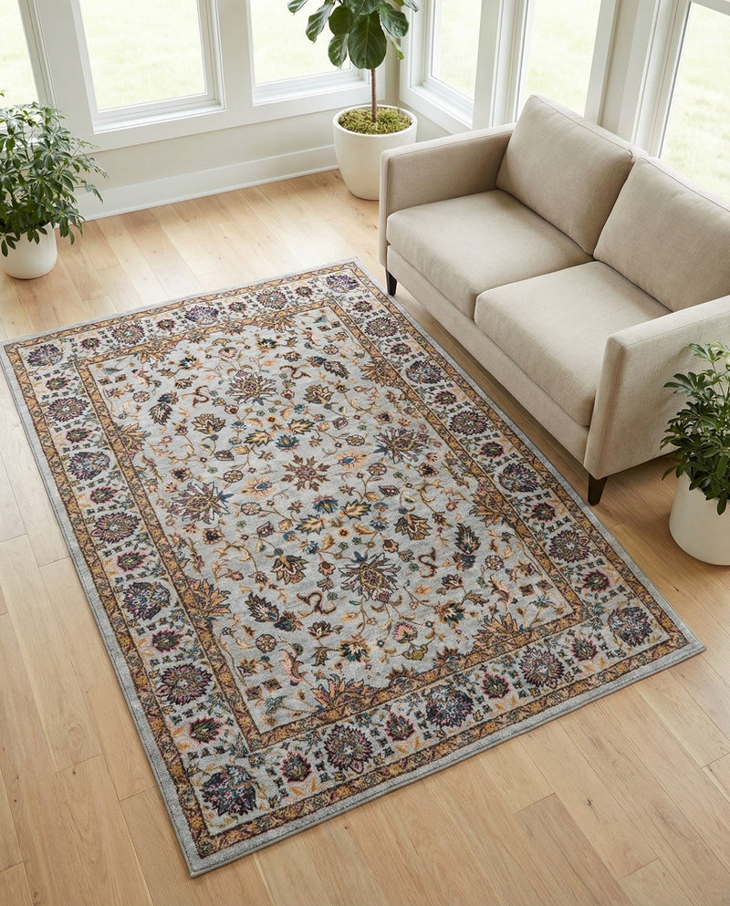 Casablanca Tapestry Collection Area Rug -  Marrakech (Cloud Gray) Rectangle Cloud Gray  lifestyle 17
