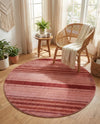Jewel Oasis Collection Area Rug - Sapphire (Rusty Pink Rose) Round Rusty Pink Rose  lifestyle 57